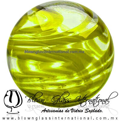 Esfera Hilo Jalado de color Amarillo, Artesanías de Vidrio Soplado - Blown Glass Sphere Ball Handmade Esfera Hilo Jalado de color Amarillo, Artesanías de Vidrio Soplado - Blown Glass Sphere Ball Handmade
