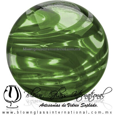 Esfera Hilo Jalado de color Verde Olivo, Artesanías de Vidrio Soplado - Blown Glass Sphere Ball Handmade Esfera Hilo Jalado de color Verde Olivo, Artesanías de Vidrio Soplado - Blown Glass Sphere Ball Handmade