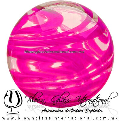 Esfera Hilo Jalado de color rosa fucsia, Artesanías de Vidrio Soplado - Blown Glass Sphere Ball Handmade Esfera Hilo Jalado de color rosa fucsia, Artesanías de Vidrio Soplado - Blown Glass Sphere Ball Handmade