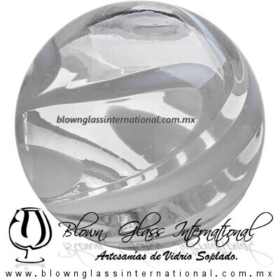 Esfera Hilo Jalado de color opalo opalino blanco, Artesanías de Vidrio Soplado - Blown Glass Sphere Ball Handmade Esfera Hilo Jalado de color opalo opalino blanco, Artesanías de Vidrio Soplado - Blown Glass Sphere Ball Handmade