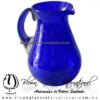 Jarra Pera Sólido y Asa de Color Azul Cobalto, Artesanías de Vidrio Soplado - Blown Glass Pitchar Jar of water handmade Jarra Pera Sólido y Asa de Color Azul Cobalto, Artesanías de Vidrio Soplado - Blown Glass Pitchar Jar of water handmade