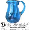 Jarra Pera Lústre Sólido y Asa de Color Azul Aguamarina, Asa Cristal, Artesanías de Vidrio Soplado - Blown Glass Pitchar of Water Handmade Jarra Pera Lústre Sólido y Asa de Color Azul Aguamarina, Asa Cristal, Artesanías de Vidrio Soplado - Blown Glass Pitchar of Water Handmade
