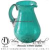 Jarra Pera Sólido y Asa de Color Azul Teal (Turquesa), Artesanías de Vidrio Soplado - Blown Glass Pitchar Jar of water handmade Jarra Pera Sólido y Asa de Color Azul Teal (Turquesa), Artesanías de Vidrio Soplado - Blown Glass Pitchar Jar of water handmade