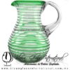 Jarra Pera Borde y Espiral de Color Verde jade, Asa Cristal, Artesanías de Vidrio Soplado - Blown Glass Pitchar glass of water handmade