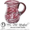 Jarra Pera Borde e Hilo Jalado y Asa de Color Amatista, Artesanías de Vidrio Soplado - Blown Glass Pitchar Jar of Water handmade