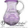 Jarra Pera Borde y Espiral de Color Morado, Asa Cristal, Artesanías de Vidrio Soplado - Blown Glass Pitchar glass of water handmade