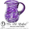 Jarra Pera Borde e Hilo Jalado y Asa de Color Morado, Artesanías de Vidrio Soplado - Blown Glass Pitchar Jar of Water handmade