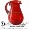 Jarra Pera Sólido y Asa de Color Rojo, Artesanías de Vidrio Soplado - Blown Glass Pitchar Jar of water handmade Jarra Pera Sólido y Asa de Color Rojo, Artesanías de Vidrio Soplado - Blown Glass Pitchar Jar of water handmade