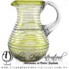 Jarra Pera Borde y Espiral de Color Amarillo , Asa Cristal, Artesanías de Vidrio Soplado - Blown Glass Pitchar glass of water handmade