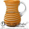 Jarra Pera Espiral Blanco Color Opalino Sólido Naranja, Asa Cristal, Artesanías de Vidrio Soplado - Blown Glass Pitchar Glass of Water Handmade Jarra Pera Espiral Blanco Color Opalino Sólido Naranja, Asa Cristal, Artesanías de Vidrio Soplado - Blown Glass Pitchar Glass of Water Handmade