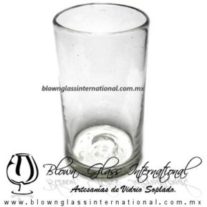 Vaso Cilindrico cristal Transparente para Agua 8 cm (Diametro) x 13 cm (Altura) Artesanías de Vidrio Soplado Blown Glass Water Glass of water Handmade