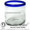 Vaso en las rocas borde de color Azul Cobalto, Cobaltt Blue, Artesanías de Vidrio Soplado - Blown Glass Factory store water glass Handmade Vaso en las rocas borde de color Azul Cobalto, Cobaltt Blue, Artesanías de Vidrio Soplado - Blown Glass Factory store water glass Handmade