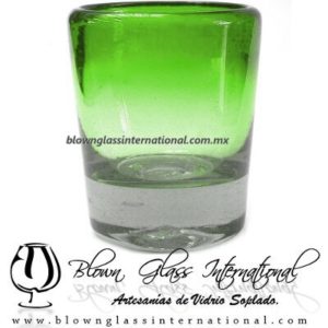 Vaso Cónico Old Fashion Doble Fondo Desvanecido de Color Verde Lima, Artesanías de Vidrio Soplado - Blown Glass Whisky on the rocs, Handmade