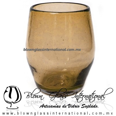 Vaso Barril Sólido de color Ámbar, Artesanías de Vidrio Soplado - Blown Glass Barrel whisky tequila Handmade Vaso Barril Sólido de color Ámbar, Artesanías de Vidrio Soplado - Blown Glass Barrel whisky tequila Handmade