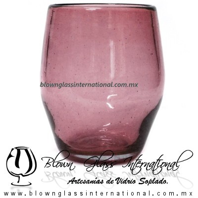 Vaso Barril Sólido de color Amatista, Artesanías de Vidrio Soplado - Blown Glass Barrel whisky tequila Handmade Vaso Barril Sólido de color Amatista, Artesanías de Vidrio Soplado - Blown Glass Barrel whisky tequila Handmade