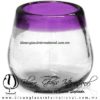 Vaso bola Barril Borde de color Morado, Artesanías de Vidrio Soplado - Blown Glass Whisky tequila handmade Vaso bola Barril Borde de color Morado, Artesanías de Vidrio Soplado - Blown Glass Whisky tequila handmade