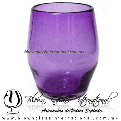 Vaso Barril Sólido de color Morado, Artesanías de Vidrio Soplado - Blown Glass Barrel whisky tequila Handmade Vaso Barril Sólido de color Morado, Artesanías de Vidrio Soplado - Blown Glass Barrel whisky tequila Handmade