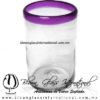 Vaso para Agua borde de color Morado, Artesanías de Vidrio Soplado - Blown Glass water glass Handmade