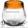 Vaso bola Barril Borde de color Naranja, Artesanías de Vidrio Soplado - Blown Glass Whisky tequila handmade Vaso bola Barril Borde de color Naranja, Artesanías de Vidrio Soplado - Blown Glass Whisky tequila handmade