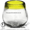 Vaso bola Barril Borde de color Amarillo, Artesanías de Vidrio Soplado - Blown Glass Whisky tequila handmade Vaso bola Barril Borde de color Amarillo, Artesanías de Vidrio Soplado - Blown Glass Whisky tequila handmade