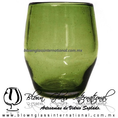 Vaso Barril Sólido de color Verde Olivo, Artesanías de Vidrio Soplado - Blown Glass Barrel whisky tequila Handmade Vaso Barril Sólido de color Verde Olivo, Artesanías de Vidrio Soplado - Blown Glass Barrel whisky tequila Handmade