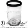 Vaso para Agua borde de color Negro Black, Artesanías de Vidrio Soplado - Blown Glass water glass Handmade