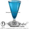 Copa Cónica Cervecera Color Sólido Aguamarina (pie cristal), Artesanías de Vidrio Soplado - Blown Glass Cup Handmade