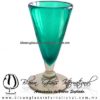 Copa Cónica Cervecera Color Sólido Azul Teal, Turquesa (pie cristal), Artesanías de Vidrio Soplado - Blown Glass Cup Handmade