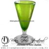 Copa Cónica Cervecera Color Sólido Verde Lima (pie cristal), Artesanías de Vidrio Soplado - Blown Glass Cup Handmade