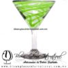 Copa Martini Hilo Jalado de color Verde Lima (pie cristal) Artesanias de Vidrio Soplado Fino - Blown Glass Martini Cup Handmade Copa Martini Hilo Jalado de color Verde Lima (pie cristal) Artesanias de Vidrio Soplado Fino - Blown Glass Martini Cup Handmade