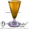 Copa Cónica Cervecera Color Sólido Ámbar (pie cristal), Artesanías de Vidrio Soplado - Blown Glass Cup Handmade