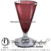 Copa Cónica Cervecera Color Sólido Amatista (pie cristal), Artesanías de Vidrio Soplado - Blown Glass Cup Handmade