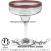 Copa Margarita vaso Borde de Color Amatista (pie cristal), Artesanías de Vidrio Soplado - Blown Glass Margarita Cup Handmade