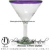 Copa Martini borde de color Artesanal, de Vidrio Soplado, Borde Morado - Martini Glass Cup, Handmade Copa Martini borde de color Artesanal, de Vidrio Soplado, Borde Morado - Martini Glass Cup, Handmade