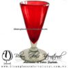 Copa Cónica Cervecera Color Sólido Rojo (pie cristal), Artesanías de Vidrio Soplado - Blown Glass Cup Handmade