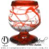 Copa Coñac Telaraña Borde y Pie de Color rojo, Artesanías de Vidrio Soplado - Blown Glass Cognac Cup Handmade Copa Coñac Telaraña Borde y Pie de Color rojo, Artesanías de Vidrio Soplado - Blown Glass Cognac Cup Handmade