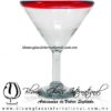 Copa Martini borde de color Artesanal, de Vidrio Soplado, Borde Rojo Martini Glass Cup, Handmade Copa Martini borde de color Artesanal, de Vidrio Soplado, Borde Rojo - Martini Glass Cup, Handmade