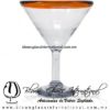 Copa Martini borde de color Artesanal, de Vidrio Soplado, Borde Naranja - Martini Glass Cup, Handmade Copa Martini borde de color Artesanal, de Vidrio Soplado, Borde Naranja - Martini Glass Cup, Handmade