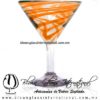 Copa Martini Hilo Jalado de color Naranja (pie cristal) Artesanias de Vidrio Soplado Fino - Blown Glass Martini Cup Handmade Copa Martini Hilo Jalado de color Naranja (pie cristal) Artesanias de Vidrio Soplado Fino - Blown Glass Martini Cup Handmade