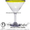 Copa Martini borde de color Artesanal, de Vidrio Soplado, Borde Amarillo - Martini Glass Cup, Handmade Copa Martini borde de color Artesanal, de Vidrio Soplado, Borde Amarillo - Martini Glass Cup, Handmade