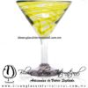 Copa Martini Hilo Jalado de color Amarillo (pie cristal) Artesanias de Vidrio Soplado Fino - Blown Glass Martini Cup Handmade Copa Martini Hilo Jalado de color Amarillo (pie cristal) Artesanias de Vidrio Soplado Fino - Blown Glass Martini Cup Handmade