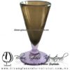 Copa Cónica Cervecera Color Sólido Chocolate (pie cristal), Artesanías de Vidrio Soplado - Blown Glass Cup Handmade