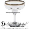 Copa Margarita vaso Borde de Color Chocolate (pie cristal), Artesanías de Vidrio Soplado - Blown Glass Margarita Cup Handmade
