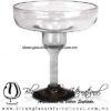 Copa Margarita Vaso pie de color chocolate, Brown, Artesanías de Vidrio Soplado, Fabrica de Vidrio - Blown Glass Factory Store Handmade