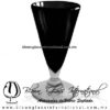 Copa Cónica Cervecera Color Sólido Negro (pie cristal), Artesanías de Vidrio Soplado - Blown Glass Cup Handmade