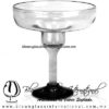 Copa Margarita Vaso pie de color negro, Black, Artesanías de Vidrio Soplado, Fabrica de Vidrio - Blown Glass Factory Store Handmade