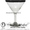 Copa Martini borde de color Artesanal, de Vidrio Soplado, Borde Negro Martini Glass Cup, Handmade Copa Martini borde de color Artesanal, de Vidrio Soplado, Borde Negro - Martini Glass Cup, Handmade