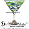Copa Martini Hilo Jalado bicolor Azul Cobalto y Verde Jade (pie cristal) Artesanias de Vidrio Soplado Fino - Blown Glass Martini Cup Handmade Copa Martini Hilo Jalado bicolor Azul Cobalto y Verde Jade (pie cristal) Artesanias de Vidrio Soplado Fino - Blown Glass Martini Cup Handmade