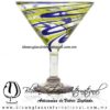 Copa Martini Hilo Jalado bicolor Azul Cobalto y Amarillo (pie cristal) Artesanias de Vidrio Soplado Fino - Blown Glass Martini Cup Handmade Copa Martini Hilo Jalado bicolor Azul Cobalto y Amarillo (pie cristal) Artesanias de Vidrio Soplado Fino - Blown Glass Martini Cup Handmade