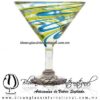 Copa Martini Hilo Jalado bicolor Azul Aguamarina y Amarillo (pie cristal) Artesanias de Vidrio Soplado Fino - Blown Glass Martini Cup Handmade Copa Martini Hilo Jalado bicolor Azul Aguamarina y Amarillo (pie cristal) Artesanias de Vidrio Soplado Fino - Blown Glass Martini Cup Handmade
